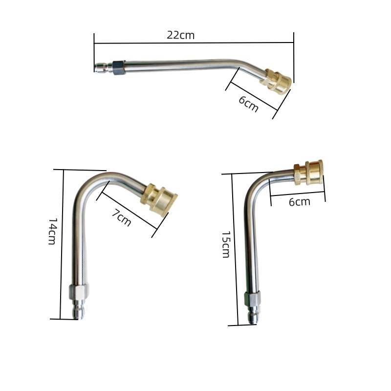 Cross-Border High-Pressure Water Gun Stainless Steel Eaves Cleaning Rod 1/ 4inch Extension Rod Extension Rod 4000Psi Set