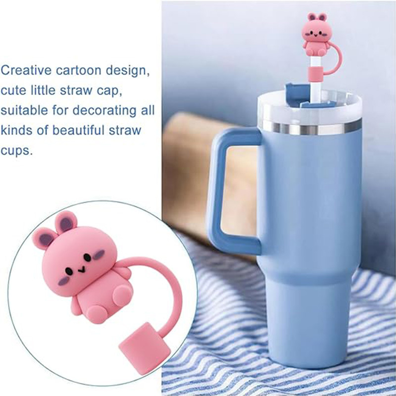 Cute Cartoon Pvc Straw Dust Protection Cap display picture 3