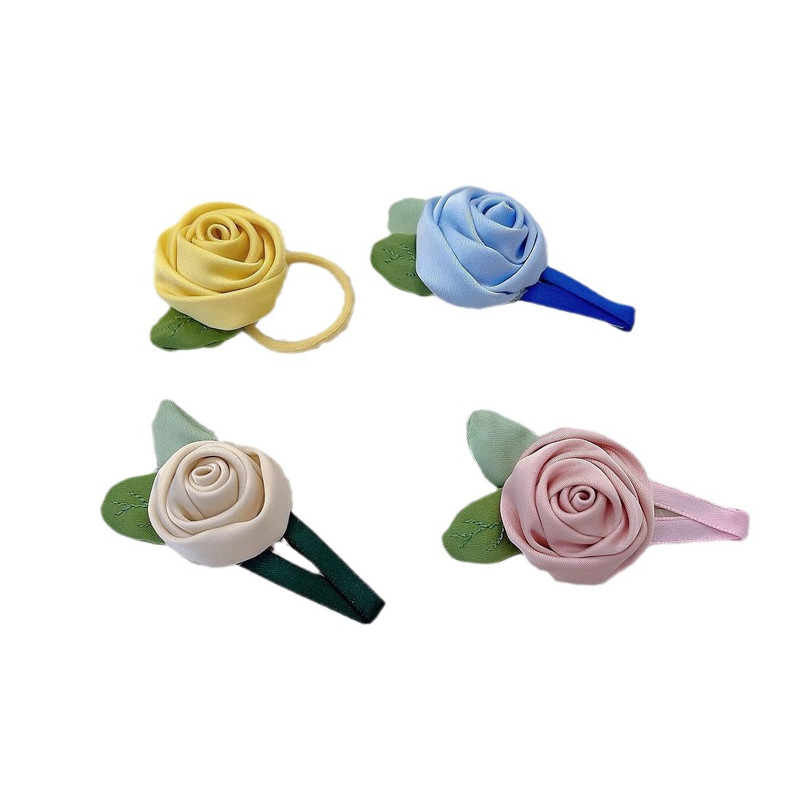 Barrettes et élastiques à cheveux rose élégants pour femme_voghion.com