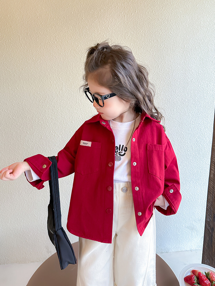 Camisas para niñas, ropa de primavera y otoño 2025 nuevos abrigos casuales para niños, camisas para niñas, blusas para bebés de estilo occidental coreano