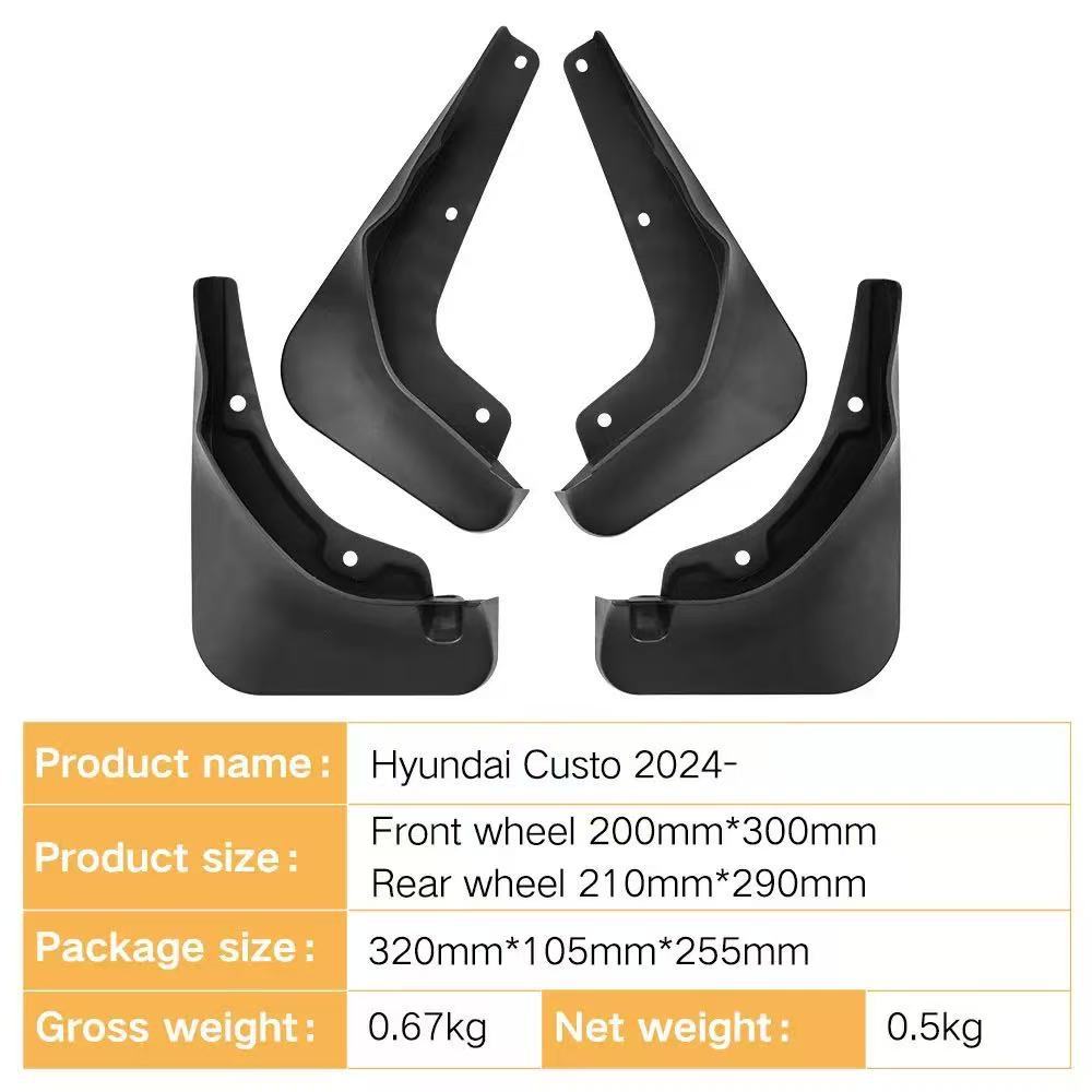 Guardabarros Aptos para Hyundai Custo 2024, Comercio Exterior Transfronterizo, Guardabarros Delanteros y Traseros para Automóviles. image 3