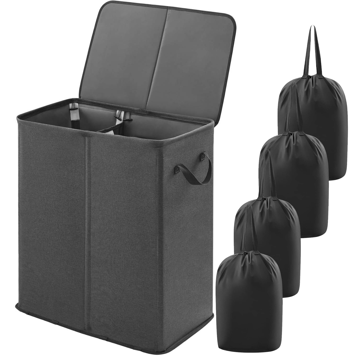 Cross-border Dirty Clothes Basket Double-layer Amazon AliExpress temu Dirty Clothes Basket Laundry Basket Large Capacity Storage Basket Storage Basket