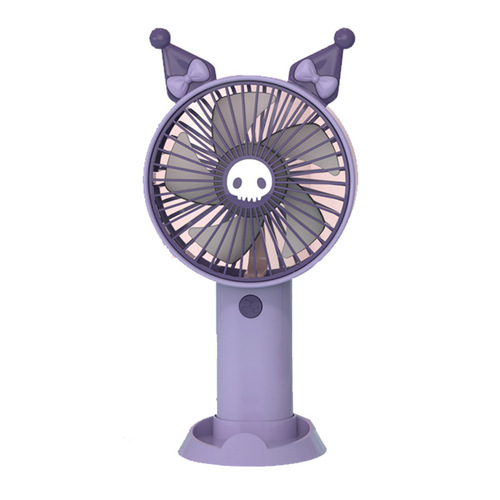 Large cartoon handheld small fan mobile phone holder cute mini USB rechargeable portable student fan