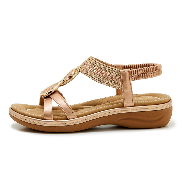 Sandal nữ đế xuồng cao gót 9 cm quai chéo bản to — Champagne màu, màu đen, màu xám chi tiết 28