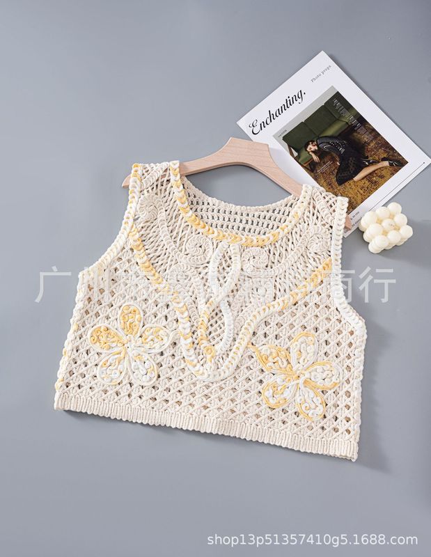 エスニック風ベスト、刺繍レイヤード、ベスト、アーティスティックショートジャケット、タッセルベスト、レトロ|undefined