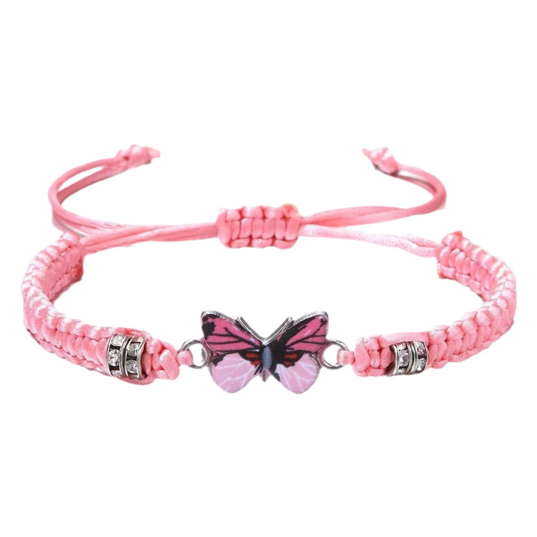 Новые европейские и американские хиты продаж: плетеные браслеты ручной работы в виде бабочек для пар, браслеты для мужчин и женщин, красная нить на день рождения для девушки