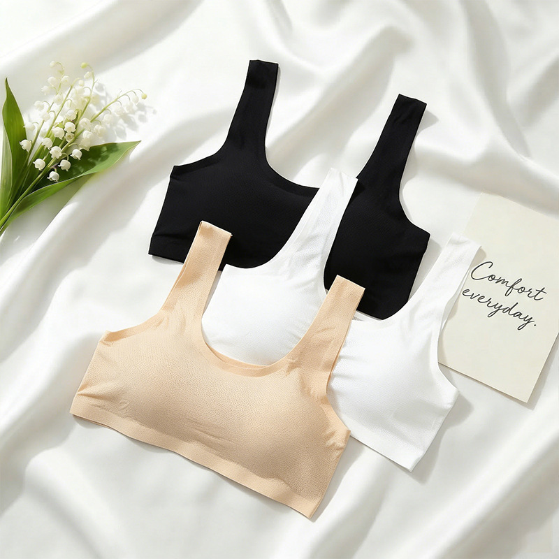 Girls' Ice Silk Tube Top Vest for Middle School Students, Light Sports Anti-Exposure Seamless Beauty Back Bra Underwear in Stock Girls' Ice Silk Tube Top Vest for Middle School Students, Light Sports Anti-Exposure Seamless Beauty Back Bra Underwear in Stock