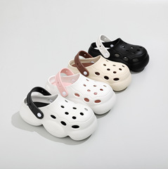 包頭厚底洞洞鞋女士夏季外穿eva踩屎感防滑沙灘拖雲朵花園鞋批發