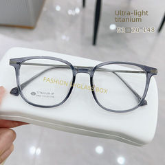 近視眼鏡框高品質防藍光平光鏡女大臉素顏眼鏡6830半鈦眼鏡架批發