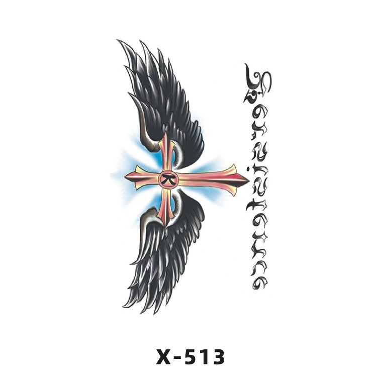 Arco de flor pequeña pegatinas de tatuaje fresco 3D dibujos animados transfronterizo Henna rosa impermeable texto en inglés pegatinas de tatuaje