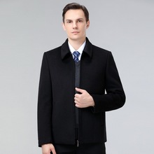专柜同款男士双面呢夹克2025秋冬加厚保暖羽绒中年爸爸装羊毛外套