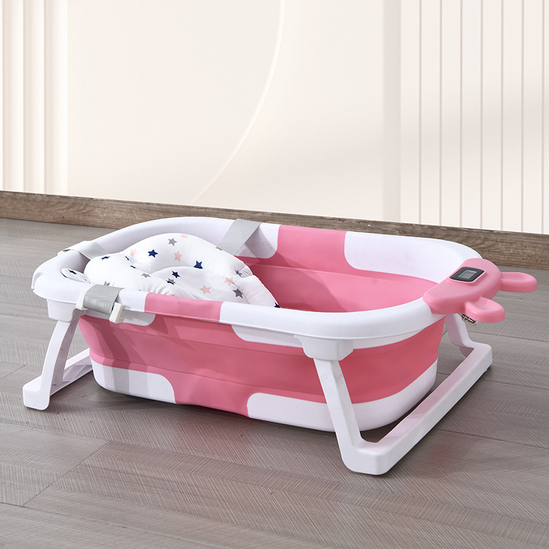 Baño de bebé sensible a la temperatura Tres baños plegables para recién nacidos pueden sentarse y acostarse Baño de bebé Baño portátil para niños