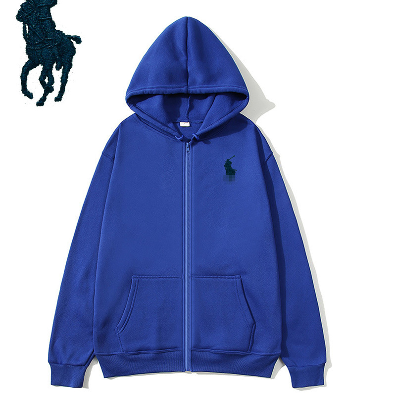 春秋轻奢跨境男装品质刺绣小马宽松开衫连帽潮牌卫衣Polo外套上衣|undefined