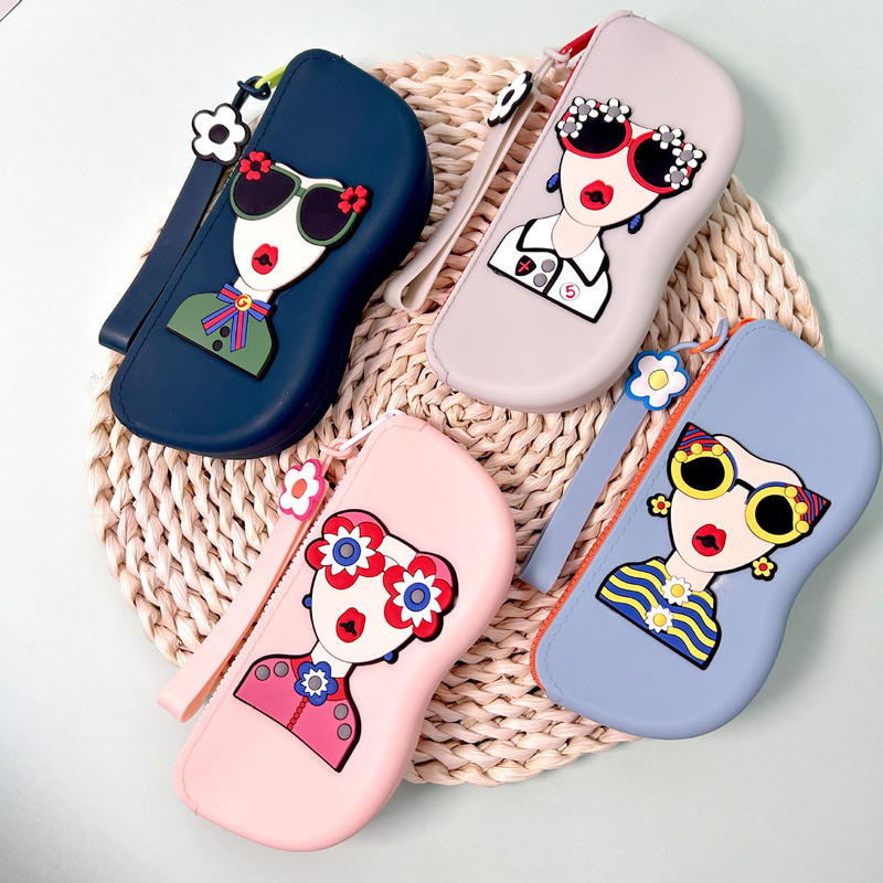 Silicone glasses box Korean retro waterproof portable lightweight sunglasses sunglasses storage box manufacturers in stock Silicone glasses box Korean retro waterproof portable lightweight sunglasses sunglasses storage box manufacturers in stock