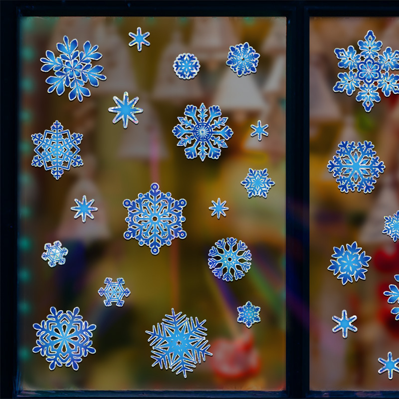 New Christmas Snowflake Window Sticker Glass Sticker Window Sticker Decorative Window Sticker Nano Cold Silver Double-Sided Printing New Christmas Snowflake Window Sticker Glass Sticker Window Sticker Decorative Window Sticker Nano Cold Silver Double-Sided Printing