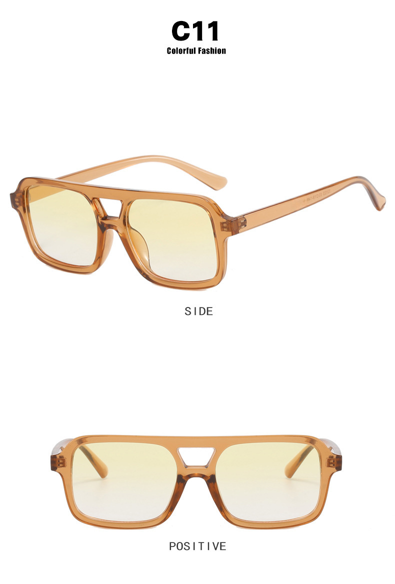 Women's Retro Sunglasses Double Beam Small Frame Fashion Glasses_voghion.com