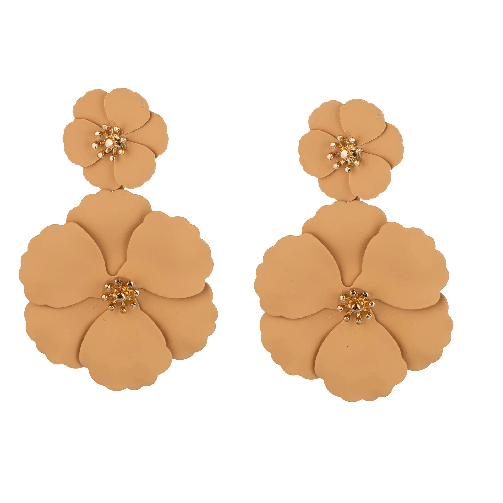 Multicoloured split cute fashionable earrings, flowered, (Physicals), direct factory sales