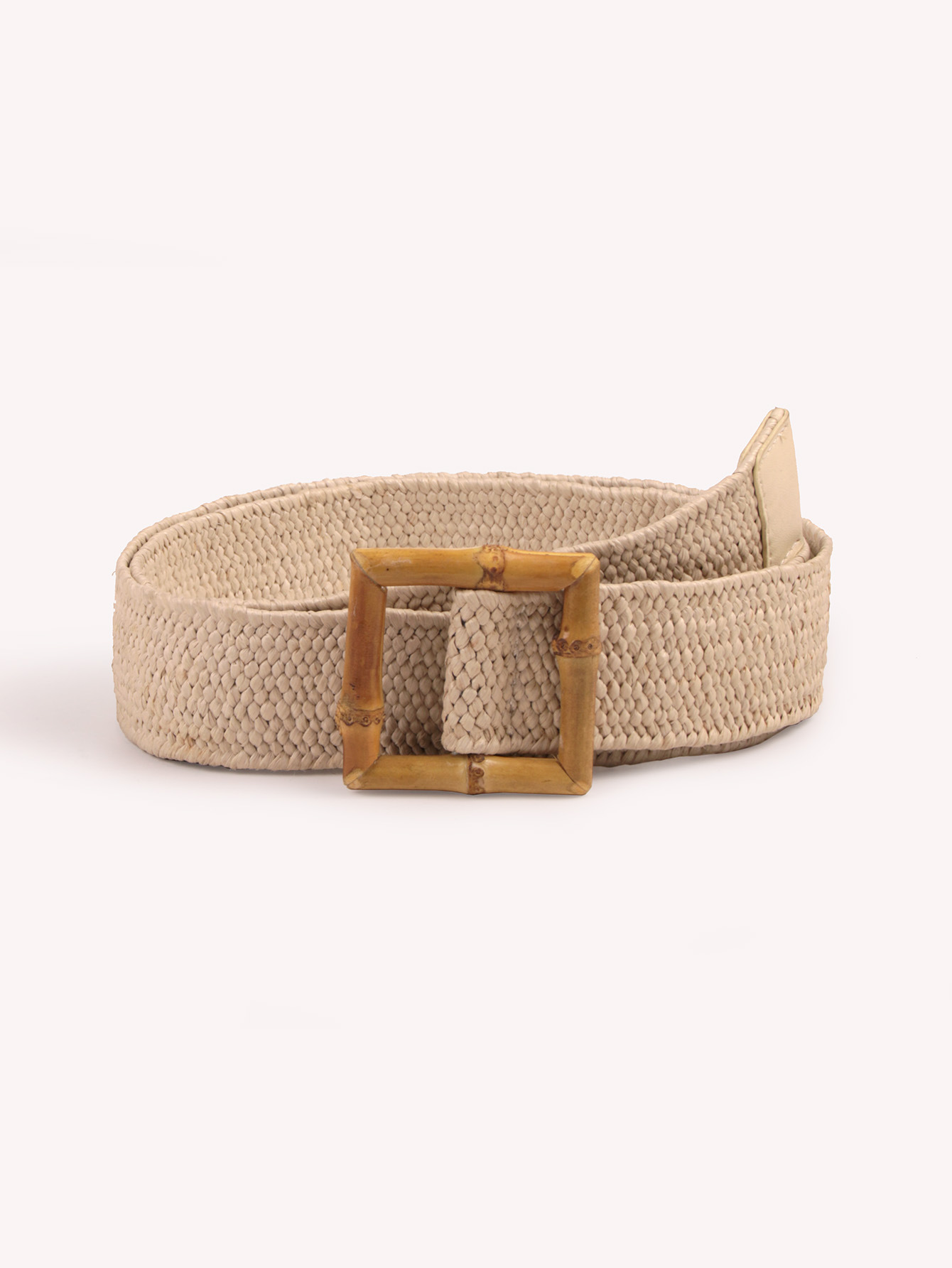 Square bamboo buckle beige pp grass 1