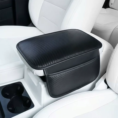 Car Armrest Box Heightening Pad, Armrest box pad - classic-black-pocket-style