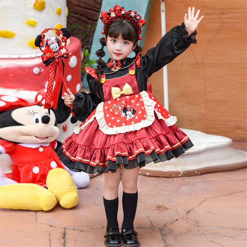 女童洛丽塔公主裙春秋新款儿童米妮连衣裙女宝宝生日礼服蓬蓬裙子|undefined