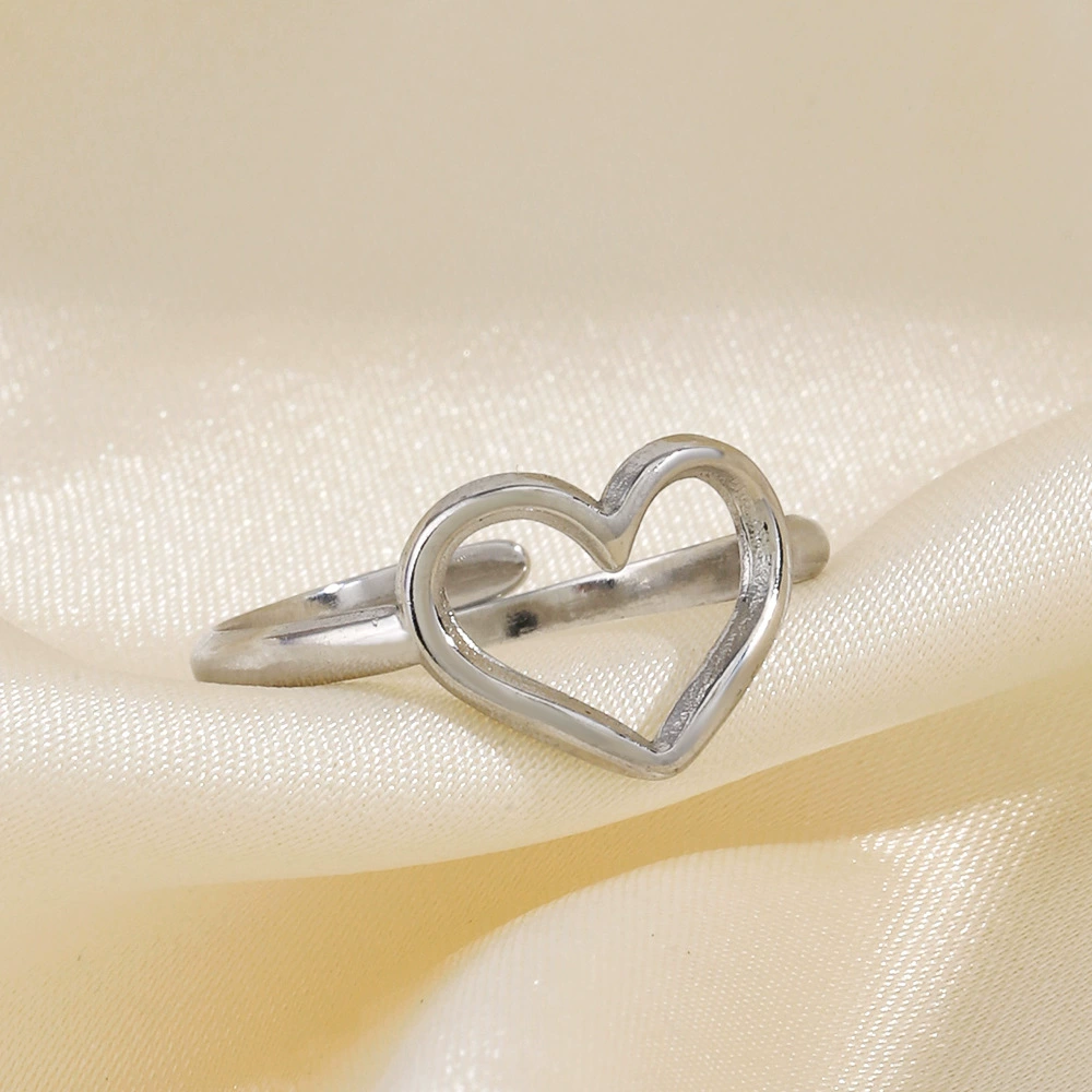 Brand fashionable universal ring stainless steel heart shaped, European style, 18 carat, wholesale