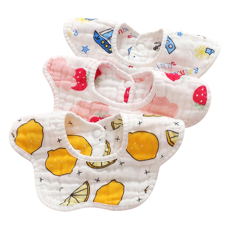 Eight layers of pure cotton gauze baby saliva towel washed pleated seersucker baby mother and baby children bib cotton bib