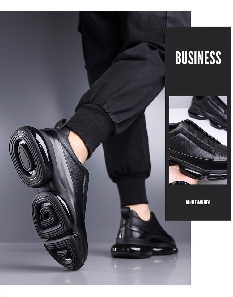 Giày thể thao nam cổ cao dáng sneaker buộc dây, đế bằng chống trơn trượt, thoáng khí — Màu đen, màu xanh chi tiết 17