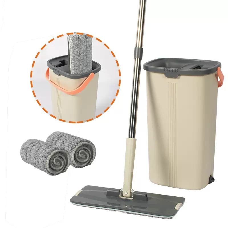 生产定制 中号刮刮乐拖把套装 mop bucket 平板拖把桶拖布桶 MOP