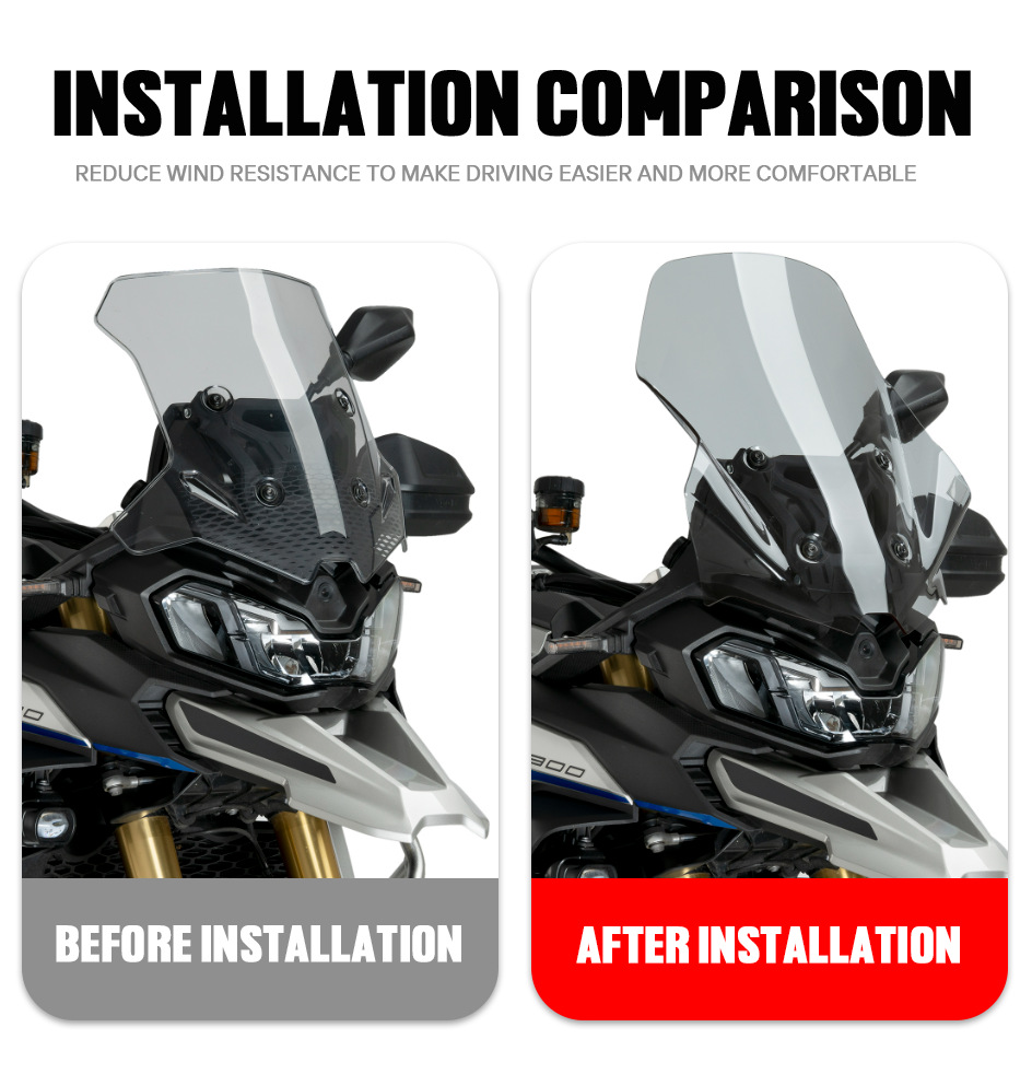 Motorcycle modification parts: Windshield for Voge DS 900 X 2024-2025