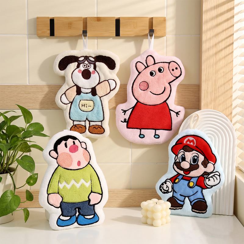 Cartoon Hanging Hand Towel, Cute and Aesthetically Pleasing, Absorbent and Thickened for Kitchen and Bathroom, Children's Hand Towel Cartoon Hanging Hand Towel, Cute and Aesthetically Pleasing, Absorbent and Thickened for Kitchen and Bathroom, Children's Hand Towel