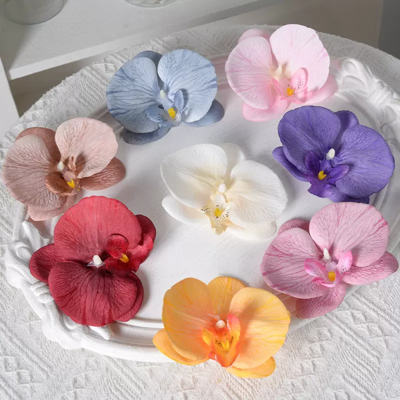 定制蝴蝶兰花头 花瓣仿真花朵配件花材头饰发夹diy小饰品手工婚庆