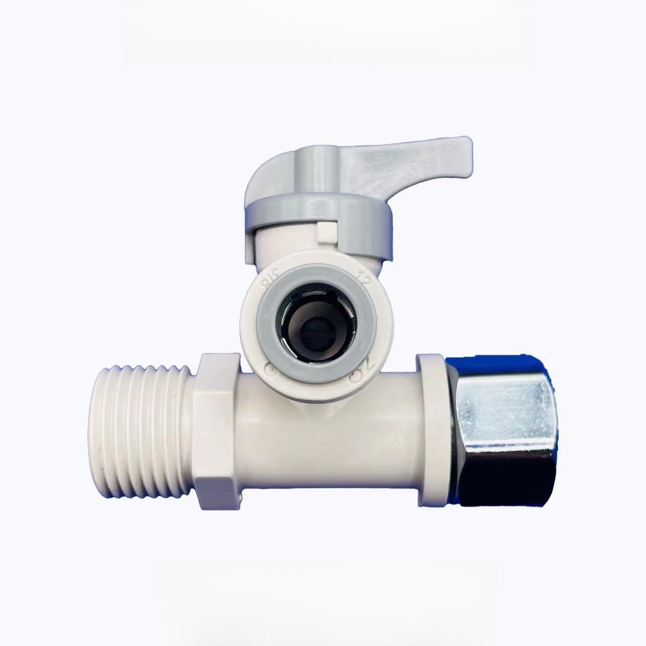 Purificador de agua del grifo de entrada de agua tee separador de agua de plástico 2 puntos válvula de bola interruptor de la válvula dispensador de agua accesorios Universal