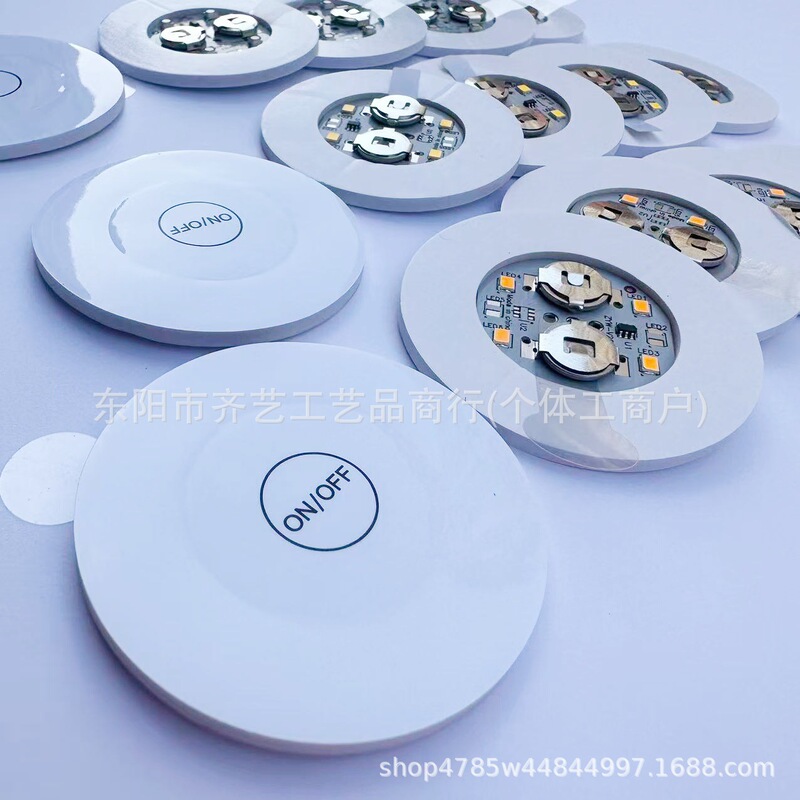 6cm Luminous Coasters with Glowing Bases, Colorful Flashing Warm Yellow Bottle Stickers, Street Stall Milk Tea Cup Stickers, Bar and Nightclub Props