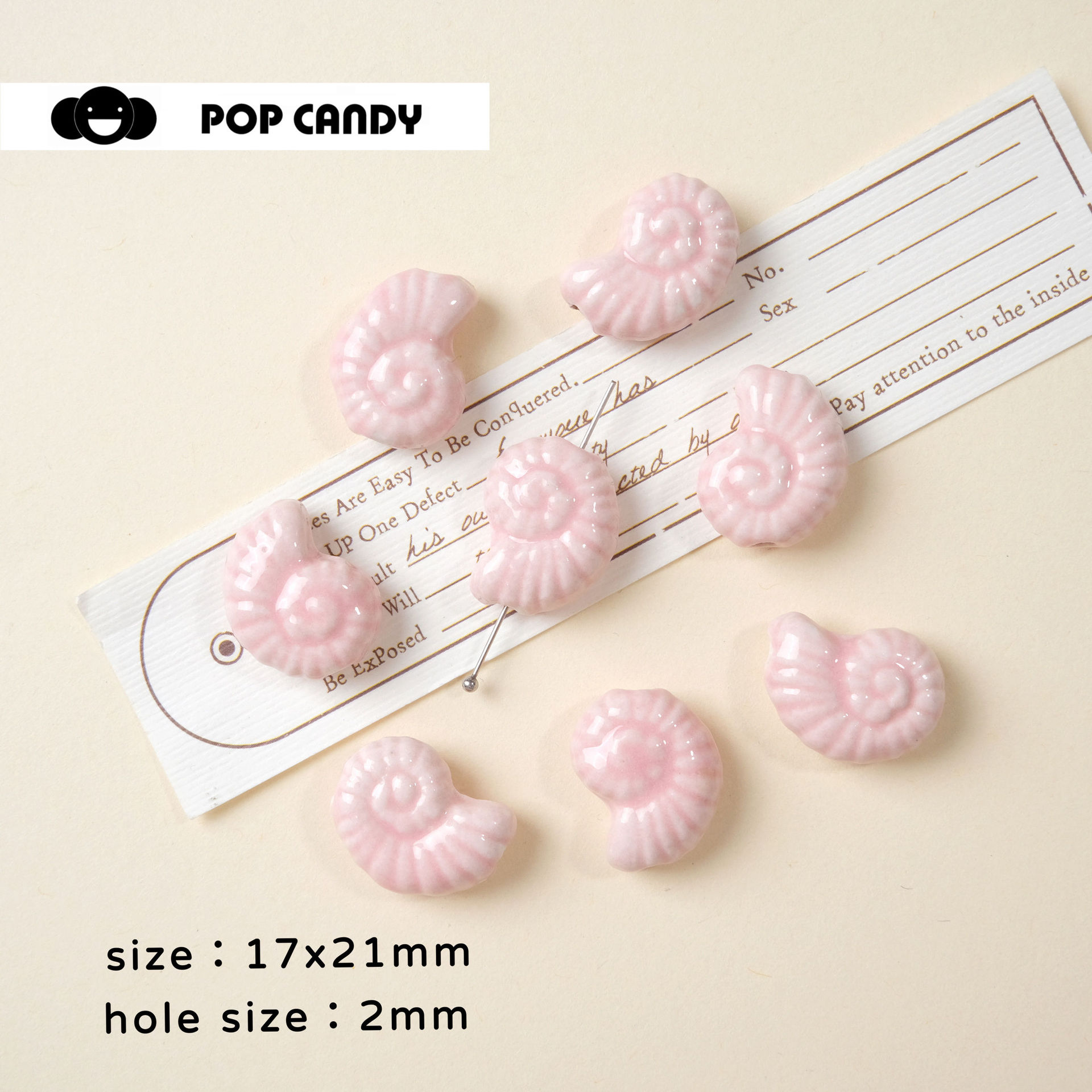 1 Piece Quantity 1 Piece 17 * 21mm Hole 2~2.9mm Ceramics Conch Jewelry Accessories Beads