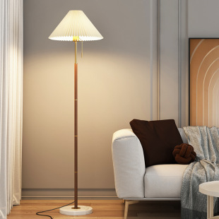 Nordic Ins Style Wood Grain Pleated Floor Lamp Modern Simple Bedroom Bedside Floor Lamp Living Room Sofa Floor Lamp