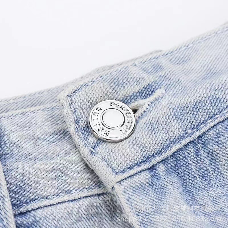 Botón retráctil de jeans ajustable desmontable botón de metal sin clavos artefacto gran cambio pequeño botón de cintura