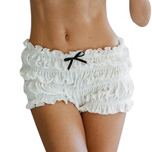 S 36931 Youthful Plaid Bow Low Waist Shorts ��Ů���Ӻ������