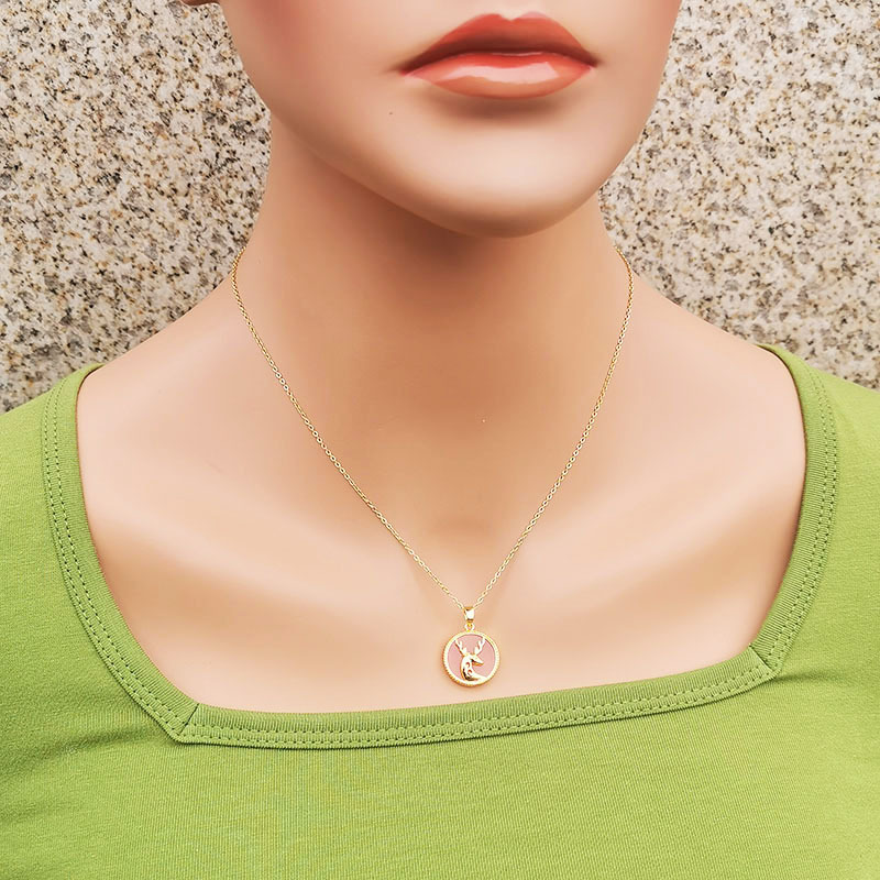 Simple Style Flower Deer Copper Enamel Plating Inlay Shell Pendant Necklace 1 Piece