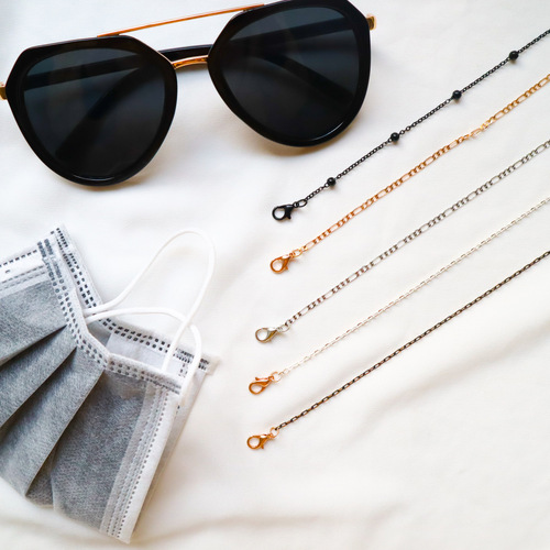 Cross-border chain Ins style jewelry fashion anti-lost lanyard lanyard color-preserving alloy metal glasses lanyard