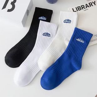 Socks men's autumn and winter thick sports socks versatile men's and women's same mid-calf length socks ins trendy thick line online celebrity couple stockings