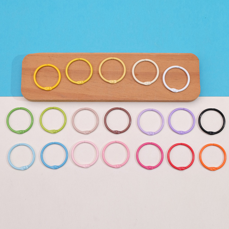 Macaron-Colored Painted Metal Ring 31mm Metal Binder Ring Keychain Key Ring Accessories DIY