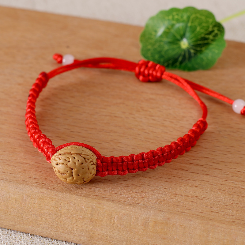 Zodiac Year Red Rope Peach Bear Bracelet Hand-Woven Peach Walnut Basket Children Baby Baby Anti-Frightening Bracelet Wholesale Zodiac Year Red Rope Peach Bear Bracelet Hand-Woven Peach Walnut Basket Children Baby Baby Anti-Frightening Bracelet Wholesale