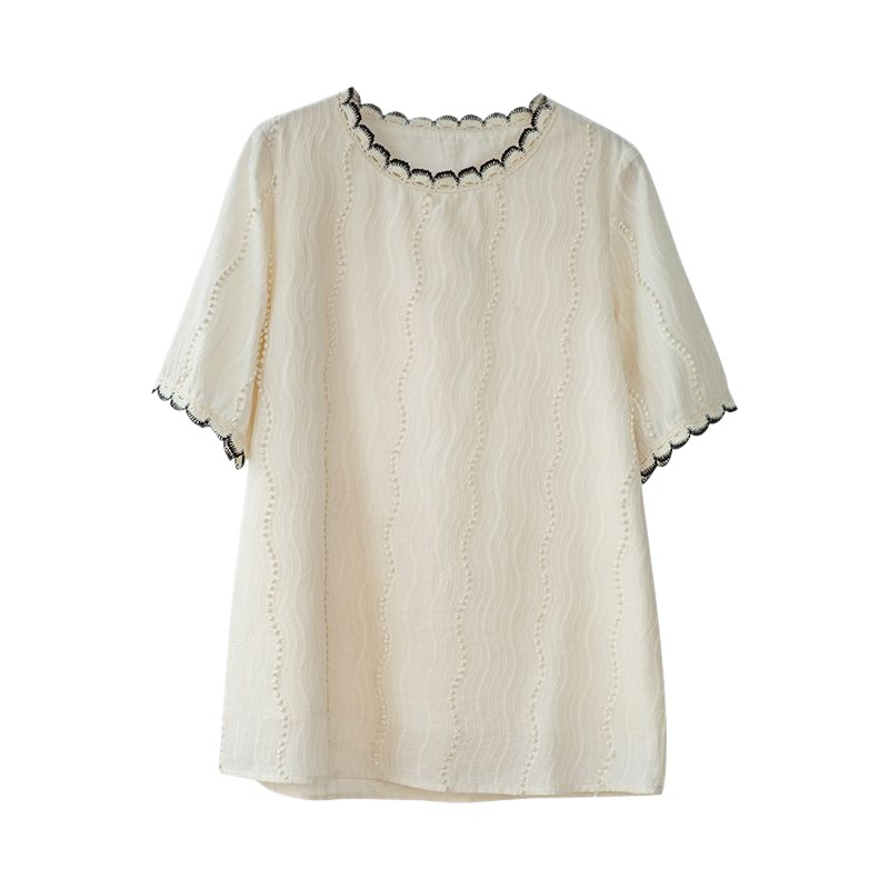 Chic GraceChic GraceChic GraceChic GraceChic Short Sleeve Shirt Summer 2023 New European Style Loose Plus Size Elegant Slimming Belly Coverin_voghion.com