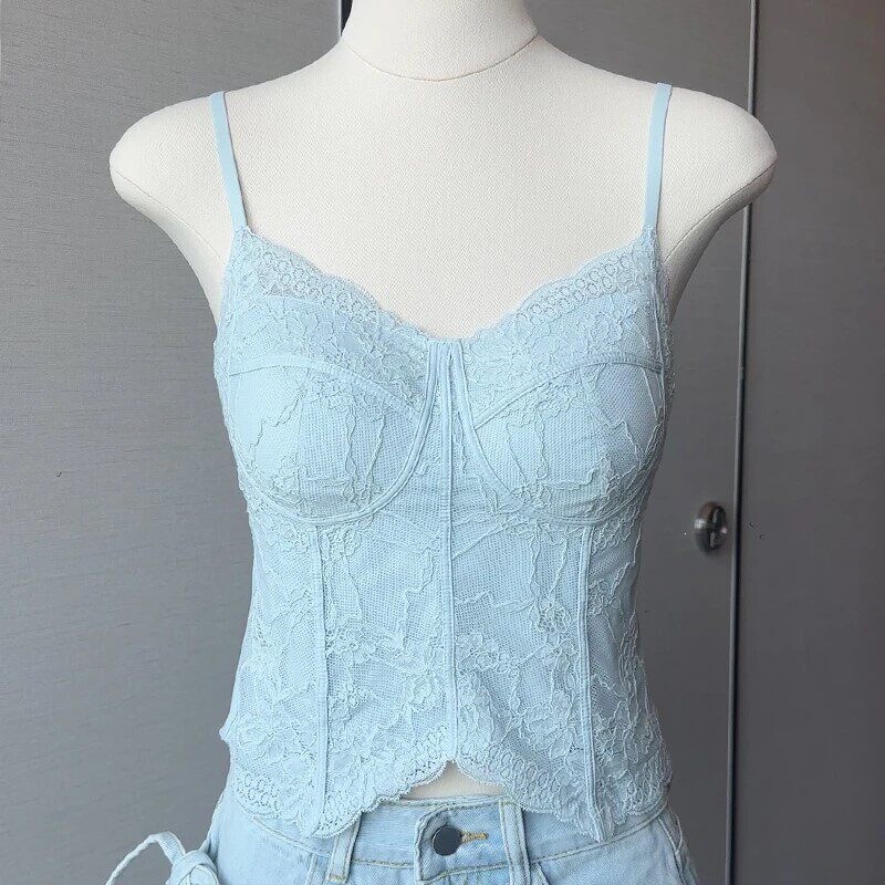 Summer Lace Sexy All-In-One Camisole French-Style Beautiful Backless Bra Without Underwire, Thin and Slimming for Women