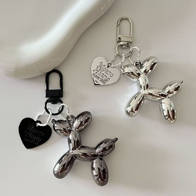 Electroplated Balloon Dog Keychain Couple Keychain Niche Personality Bag Pendant Dark Cool Girl Accessory Birthday Gift
