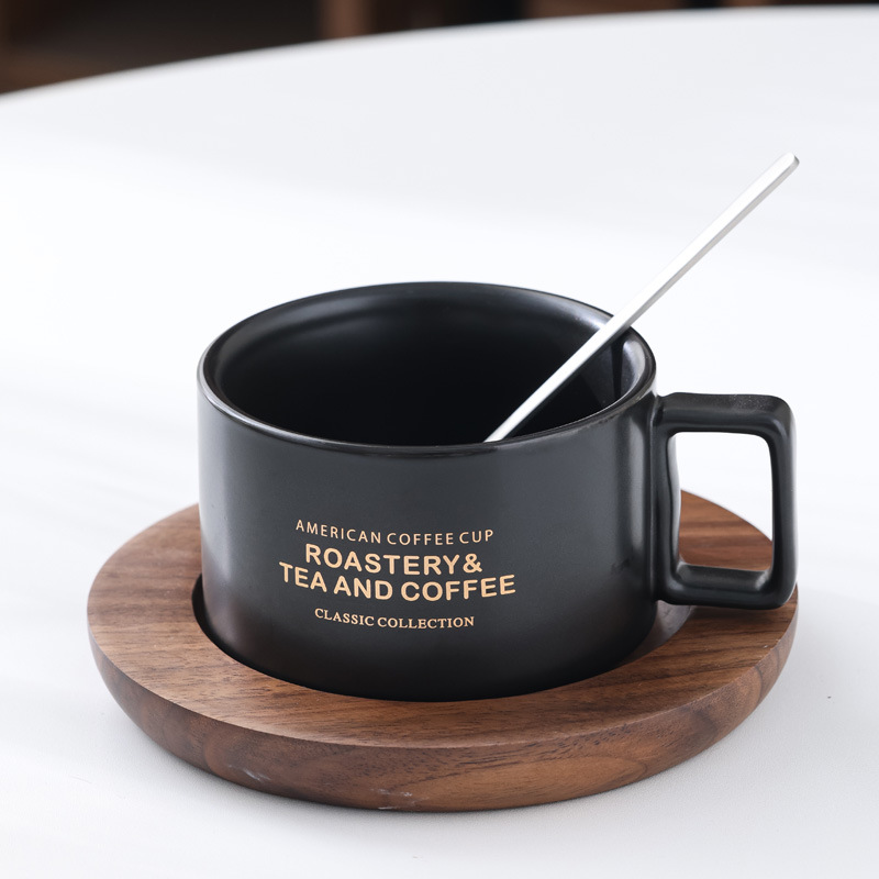 Negro yaguang + soporte de Copa de nogal nuevo + cuchara de acero