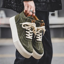 3077工装男鞋秋冬款复古英伦街头美式高帮板鞋牛皮百搭休闲鞋增高