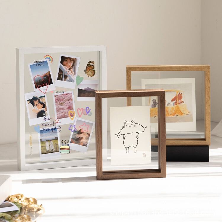 Double-Sided Transparent Photo Frame Table 7-Inch 6 Calligraphy Framed Ornaments Calligraphy and Painting Plexiglass Display Stand A4 Frame Acrylic