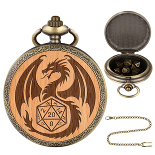 (Private model) DND dice jewelry pocket case retro carved dragon pattern pocket case factory supply direct sales