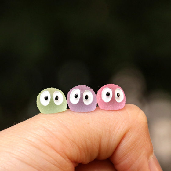 Luminous Color Black Charcoal Genie Doll Resin Crafts Mini Small Ornaments Micro Landscape DIY Decorative Accessories